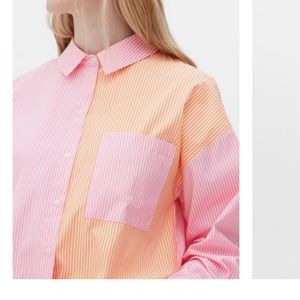 NWOT Primark Candy Block Stripe Oversize Shirt, Size 16UK/12US